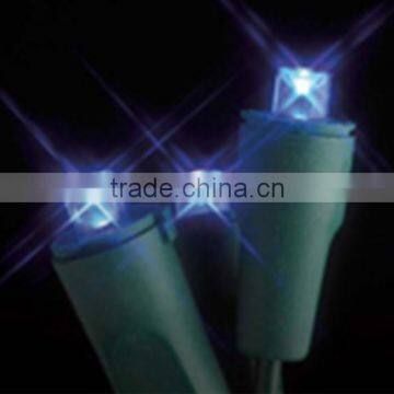 20 String Lights, Wide Angle LEDs, Green Wire, Battery Operated, Blue