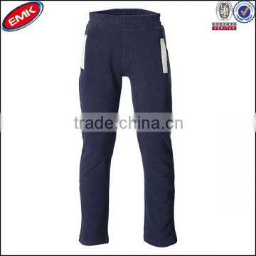 polyester spandex elastic waist mens sports pants with loose leg opening