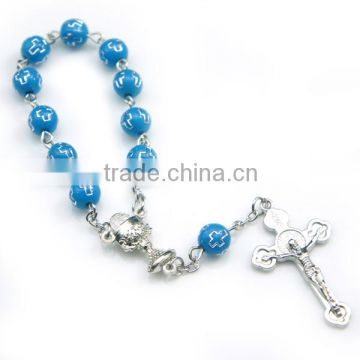 rosary,religious decade rosary, arcylic and polymer clay beaded rosary, cheap religious necklaces