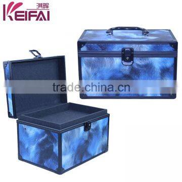 Professional Leopard Simulation Fur Black Makeup Travel Box