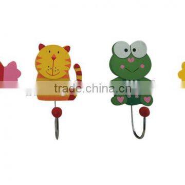 wooden cloth hook wooden fish /cat/frog shaped decorative wall hanging hooks