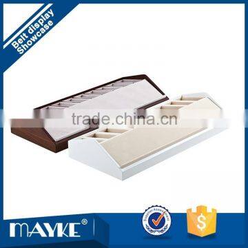 Unique Wooden 10-Grid Belt Display Stand photo-3