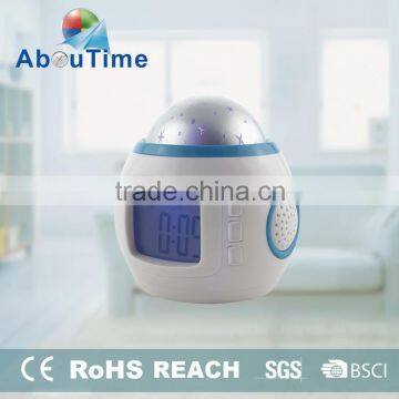 Promotional projector alarm clock with led light