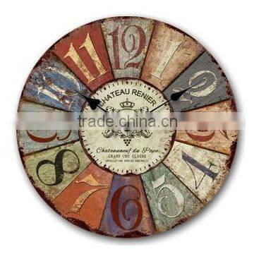 Custom design MDF wood clocks, decorative wooden wall clock big size wholesale