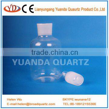 Quartz reagent bottle with cap for laboratory