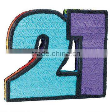 Wholesale Age 21 Birthday Number Pinata, DIY Number Pinata,Kids Birthday partyware, Birthday, Wedding