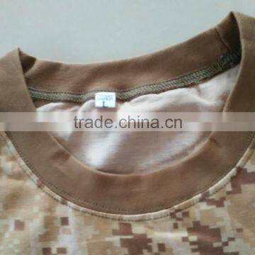 OEM65% Polyester 35% Cotton Jersey Brown Digital Full Print Camouflage Round Neck Military T Shirt