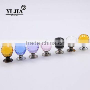 Plated Brass Clear Zinc Base Cabinet Hardware Glass Pulls photo-5