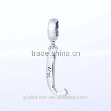 S067J Globalwin 925 Sterling Silver Alphabet Letter J Paved With Crystals Charms photo-4