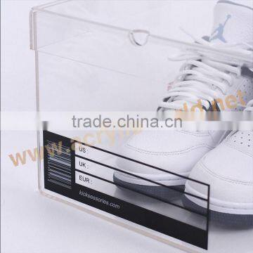 Crystal clear acrylic shoe display box