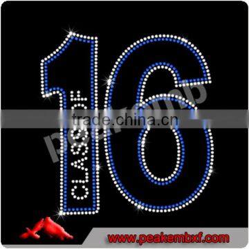 Customised Transfer Class of 2016 Iron on Rhinestones for Garment Accessories