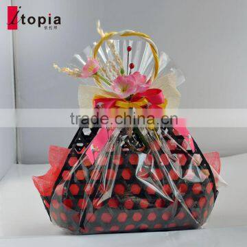 wholesale black weaving bamboo fruit basket