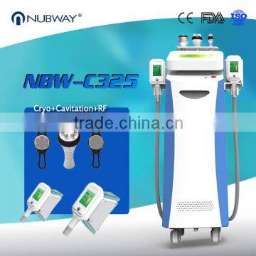 2016 3 sizes of handles Cryolipo fat freezing+rf+cavitation cryolipolysis cavitation machine