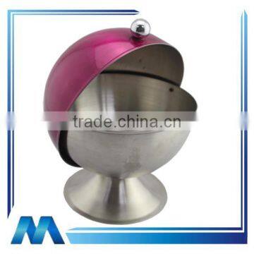 Round Stainless Steel Sugar Bowl With Rotatable Lid photo-2