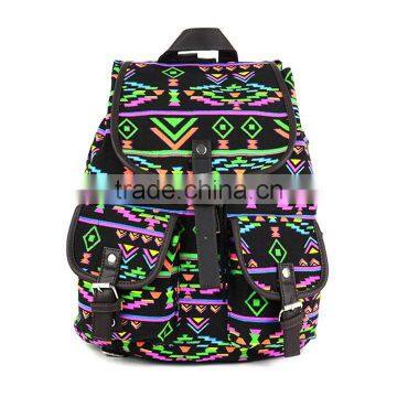 2015 New Vintage Floral Girl Canvas Bag Funny School Backpacks (BWL0368)