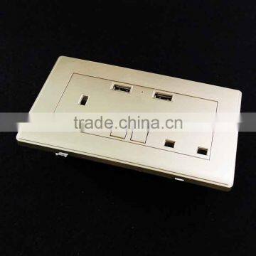 Double USB Charging Wall Socket With Switch 3 Pin Wall Socket With Usb photo-6