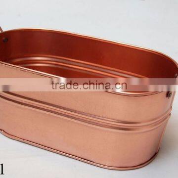 Decorative Iron Planter Copper Finish