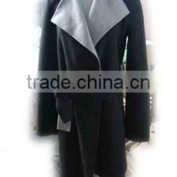 black 2 side wool coat