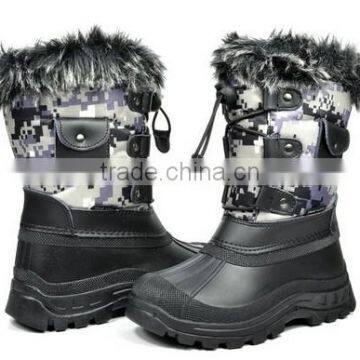 Camo Insulated Fur Winter Boots