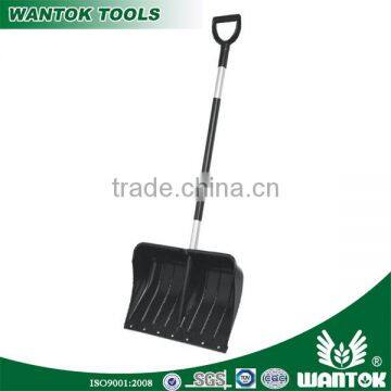 Snap lock Plastic snow shovel spade pusher with metal edge