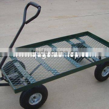 Flat Bed Mesh Deck Garden Wagon With 10inch Tires photo-2