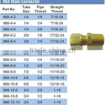 968 Male Connector,Air Brake Fittings for Nylon Tube,Brass Valve photo-5