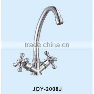 TWO CROSS HANDLE HOT AND COLD BRASS KITCHEN FAUCET photo-2