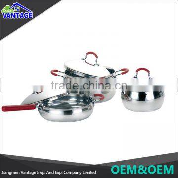Good Quality Wholesale Mirror Polish 3pcs Cookware Stainless With Silicone Handle photo-3
