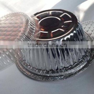 Disposable plastic cover for aluminum foil paper bowl