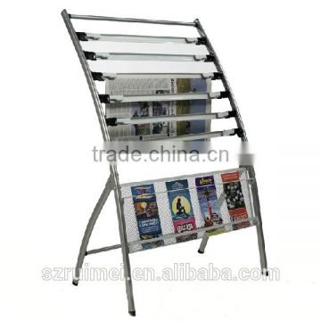 Customized floor standing multi-layer newspaper display