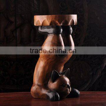 Thailand Style Wood Carved Panda Chair, Panda Shape Design Handcarved Little Chair (BF01-X1173) photo-3