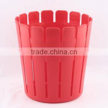 Plastic Wood Line Basket Trash Can Dustbin Trash Bin