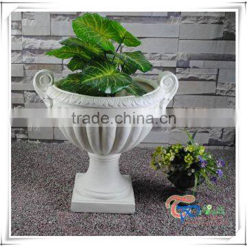 Fiberglass Urn Outdoor Decorative Handmade Trophy Gold Foil Flower Pot photo-3