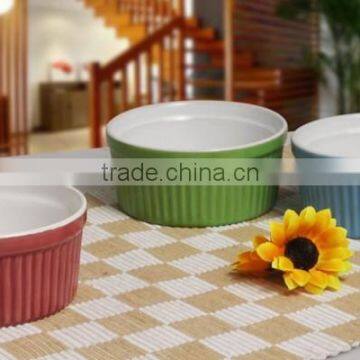 Haonai Round shape large ceramic pet bowl