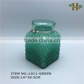 beautiful hanging square block glass vase