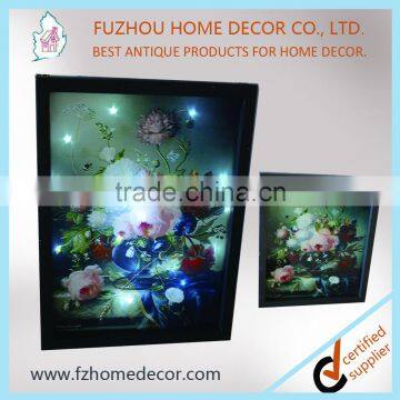 2016 new style LED lighted wooden picture frame with inductive switch