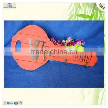 Stylish Interior Decorating Key Shape Clothes Use Wooden Holder photo-6