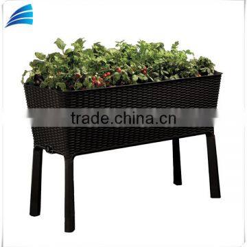 Outdoor Rattan Wicker Patio Garden Flower Plant Planter Raised Elevated Garden Bed