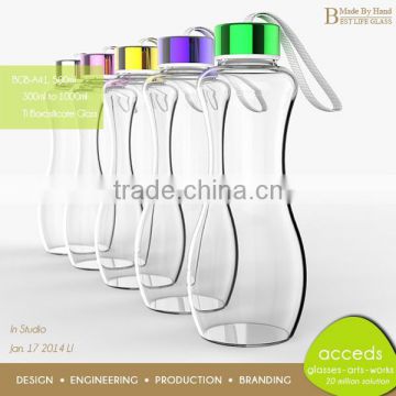 BPA Free Borosilicate Glass Creative Custom Design Water Bottle