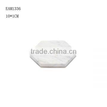 white carrara marble coaster Hexagon Coasters