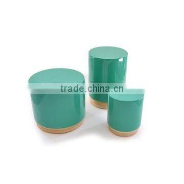 High quality best selling colored blue spun bamboo stool from Vietnam