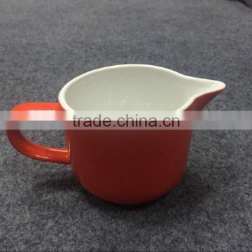 ceramic red milk pot 180 ml