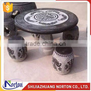 Ancient outdoor four seater marble bench and dining table NTS-B005LI