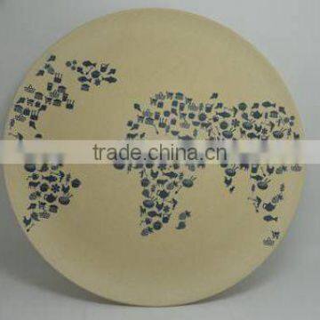 Natural Bamboo Fiber Tableware Round Plate photo-2