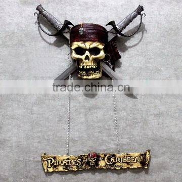Custom Halloween Pirates of the Caribbean Skull Wall Hanging photo-4