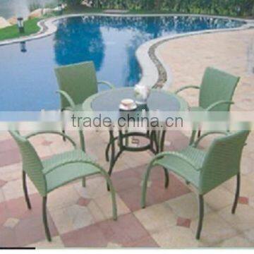 Simple rattan table and chairs