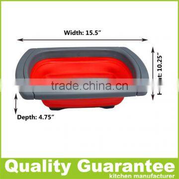 Collapsible Silicone Colander High Quality Silicone Strainer Kitchen Strainer photo-4