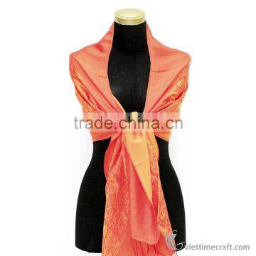 Brocade Silk Scarf, Multi-color, 100% Handicraft in Vietnam photo-3