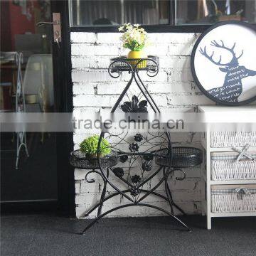 Hot selling round shape metal plant display iron flower pot stand