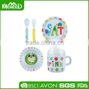 5pcs Funny alphabet design melamine kids party creative tableware